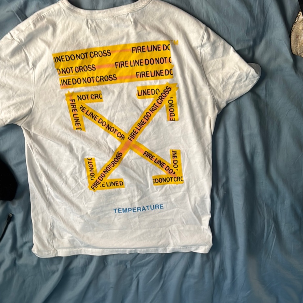 Off-White Yellow Graphic Short Sleeve Tee
